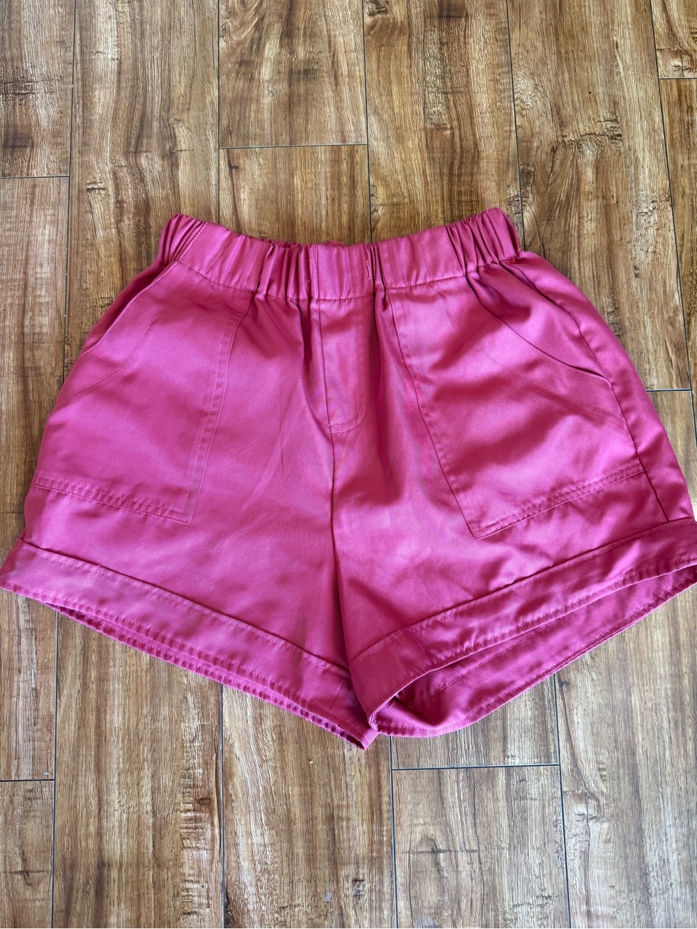 Zenana Women’s Pink High Waist Casual Pull On Shorts Size 8